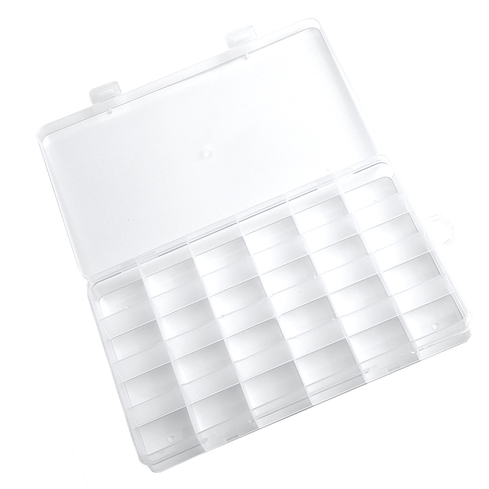 24-Compartments Plastic Clear Box Jewelry Bead Storage Container